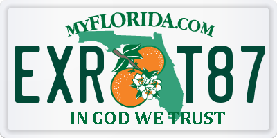 FL license plate EXRT87