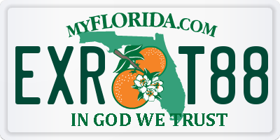 FL license plate EXRT88