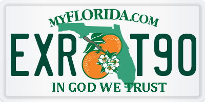 FL license plate EXRT90