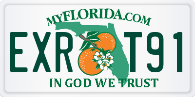 FL license plate EXRT91