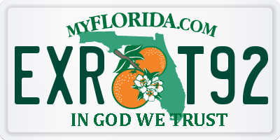 FL license plate EXRT92