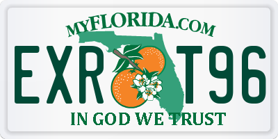 FL license plate EXRT96