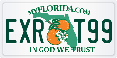 FL license plate EXRT99