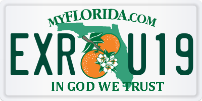 FL license plate EXRU19