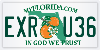 FL license plate EXRU36