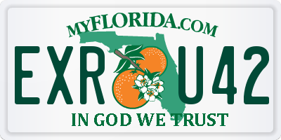 FL license plate EXRU42