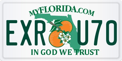 FL license plate EXRU70