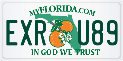 FL license plate EXRU89