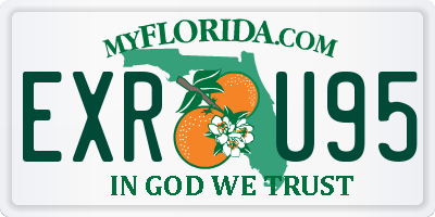 FL license plate EXRU95