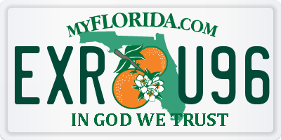 FL license plate EXRU96