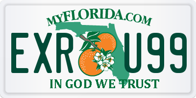 FL license plate EXRU99