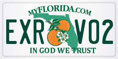 FL license plate EXRV02