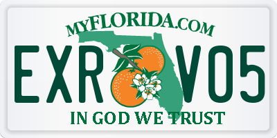 FL license plate EXRV05