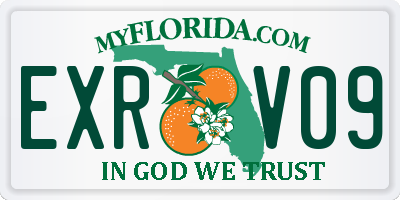 FL license plate EXRV09