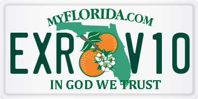 FL license plate EXRV10