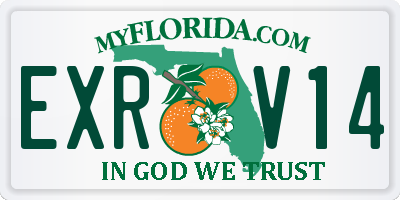 FL license plate EXRV14