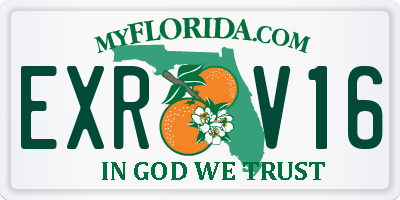 FL license plate EXRV16