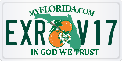 FL license plate EXRV17