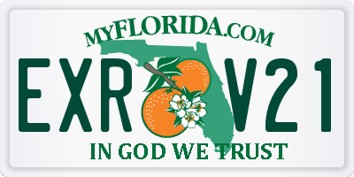 FL license plate EXRV21