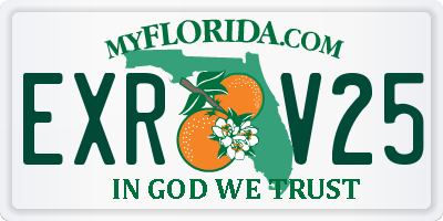 FL license plate EXRV25