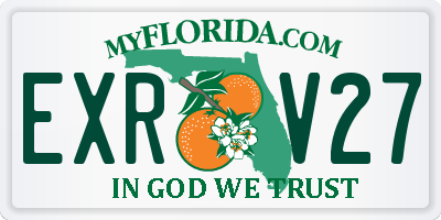 FL license plate EXRV27