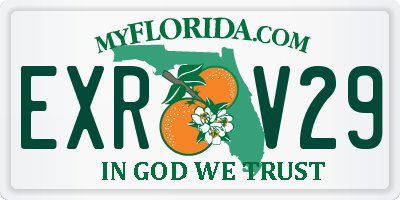FL license plate EXRV29