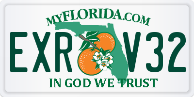 FL license plate EXRV32