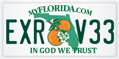 FL license plate EXRV33