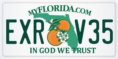 FL license plate EXRV35