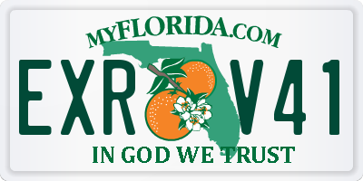 FL license plate EXRV41