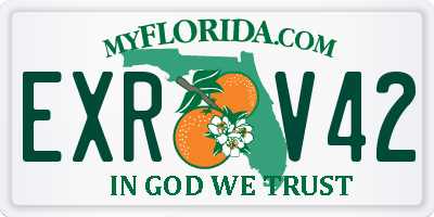 FL license plate EXRV42