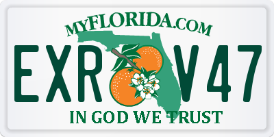 FL license plate EXRV47