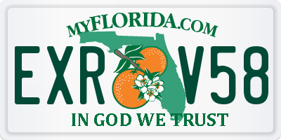 FL license plate EXRV58