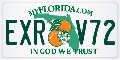 FL license plate EXRV72