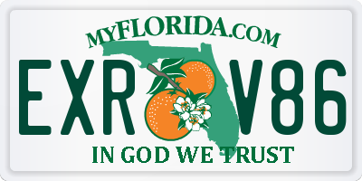 FL license plate EXRV86