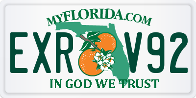 FL license plate EXRV92