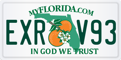 FL license plate EXRV93