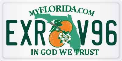 FL license plate EXRV96