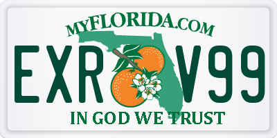 FL license plate EXRV99