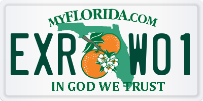 FL license plate EXRW01
