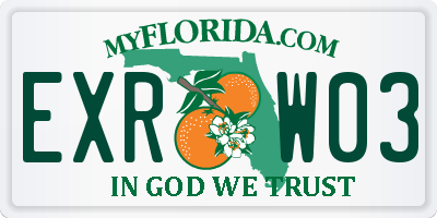 FL license plate EXRW03