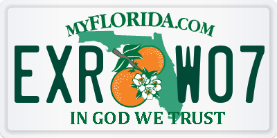 FL license plate EXRW07