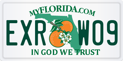 FL license plate EXRW09