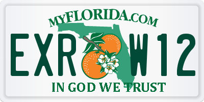 FL license plate EXRW12