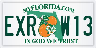 FL license plate EXRW13