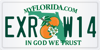 FL license plate EXRW14