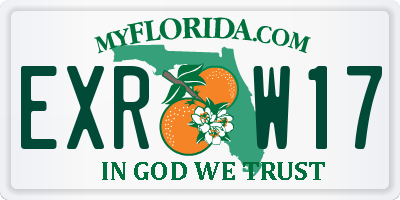 FL license plate EXRW17
