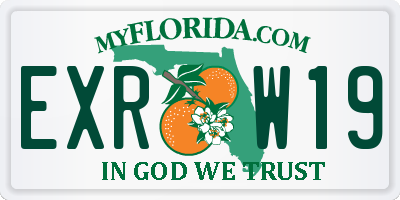 FL license plate EXRW19