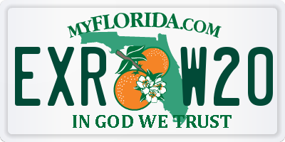 FL license plate EXRW20