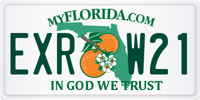 FL license plate EXRW21